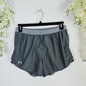 Under Armour Womens Large Gray Running Shorts HeatGear Lightweight Activewear